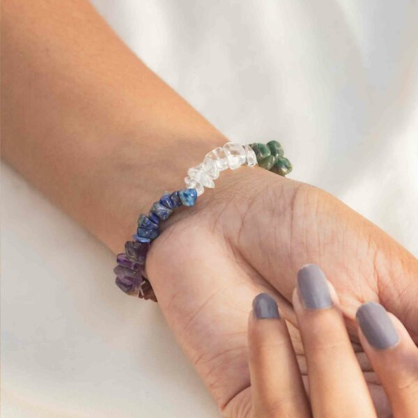 7 chakra crystal chip bracelet