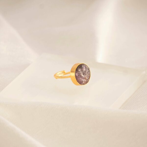 raw amethyst ring