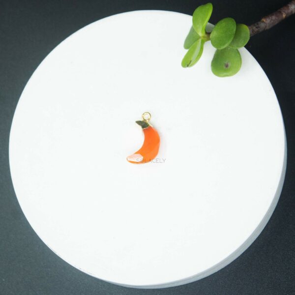 Carnelian Moon Shape Electroplated Pendant for Creativity - Image 4