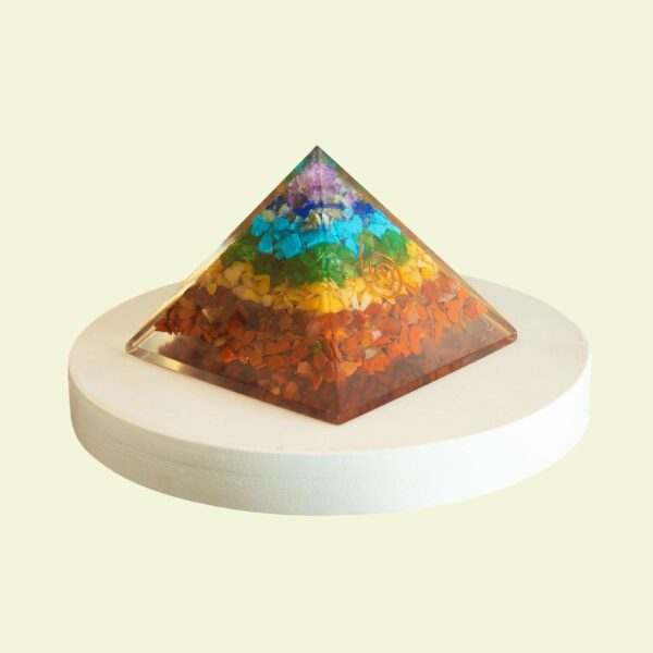 Seven Chakra Orgone Pyramid - Healing Energy Home Decor - Image 5