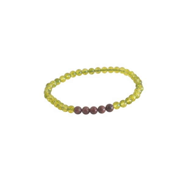 Peridot and Red Garnet Couple Bracelet 4mm Beads - Image 3