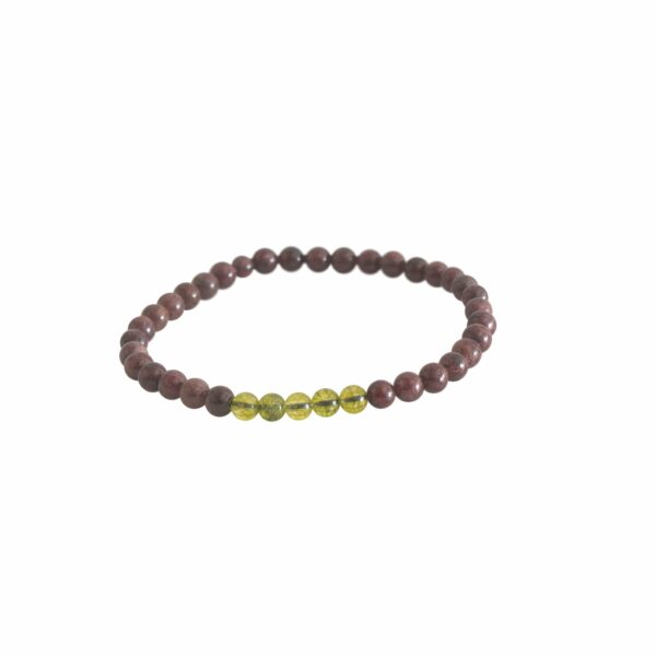 Peridot and Red Garnet Couple Bracelet 4mm Beads - Image 4