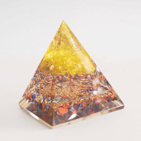 seven chakra pyramid with citrine tree of life with orgone