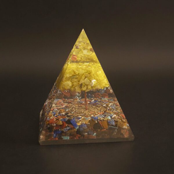 seven chakra orgone with citrine tree of life pyramid