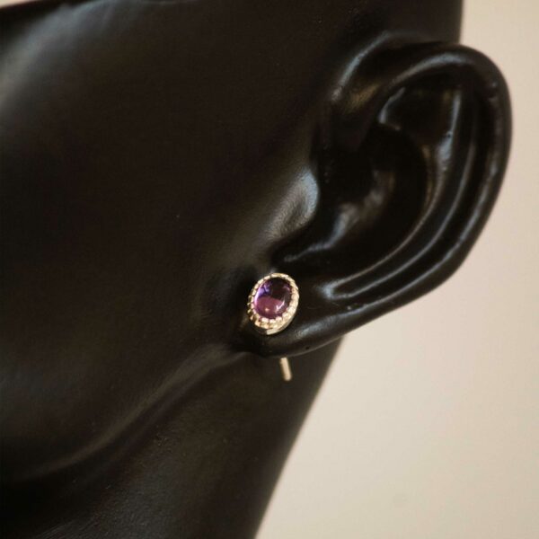 Amethyst Sterling Silver Stud Earrings - Image 3