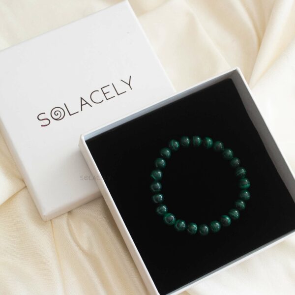 Malachite Bracelet 7.5mm Beads - Image 7