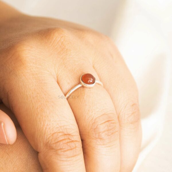 Carnelian Sterling Silver Ring - Image 2