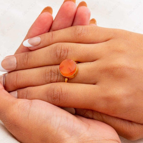 Raw Carnelian Ring - Round - Image 7