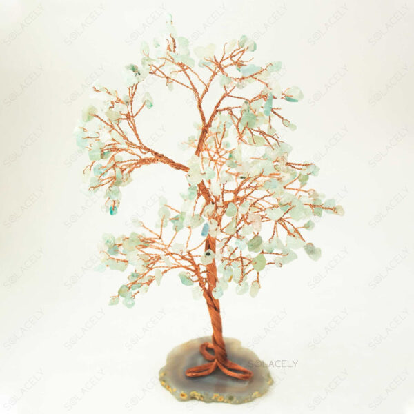 Aquamarine Crystal Tree of Life with Agate Base - Image 4