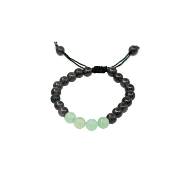 black obsidian and green aventurine couple bracelet set
