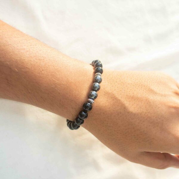 black tourmaline hematite 8mm crystal bracelet