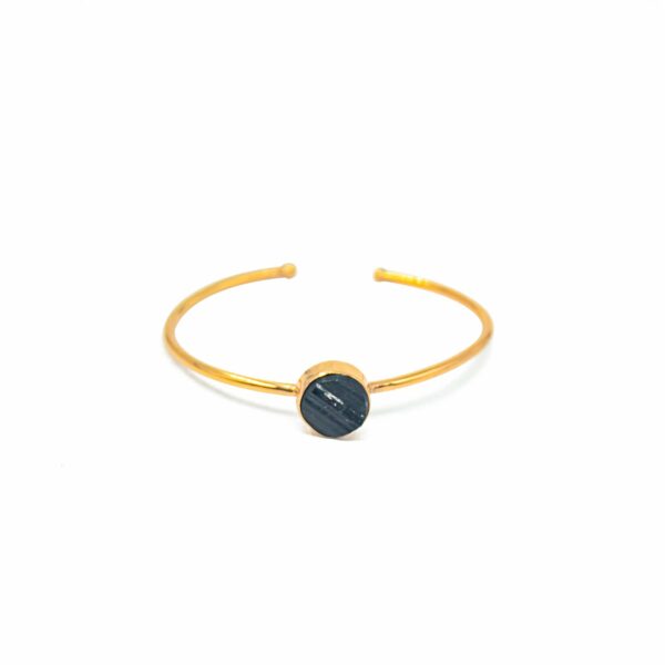 raw black tourmaline cuff bracelet