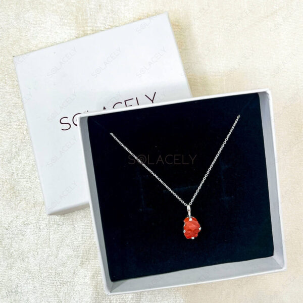 Raw Carnelian Sterling Silver Necklace - Image 6