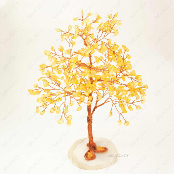 Citrine Crystal Tree of Life with Agate Base - Image 4