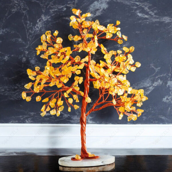 Citrine Crystal Tree of Life with Agate Base - Image 2