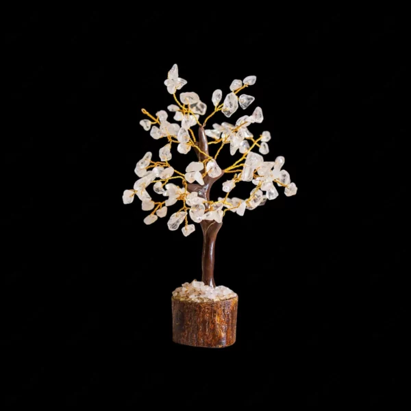 Clear Quartz Crystal Tree Small With Wooden Base - Image 3