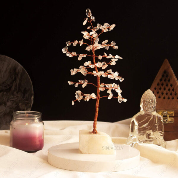 Clear Quartz Tree With Clear Quartz Stone Base - Image 3