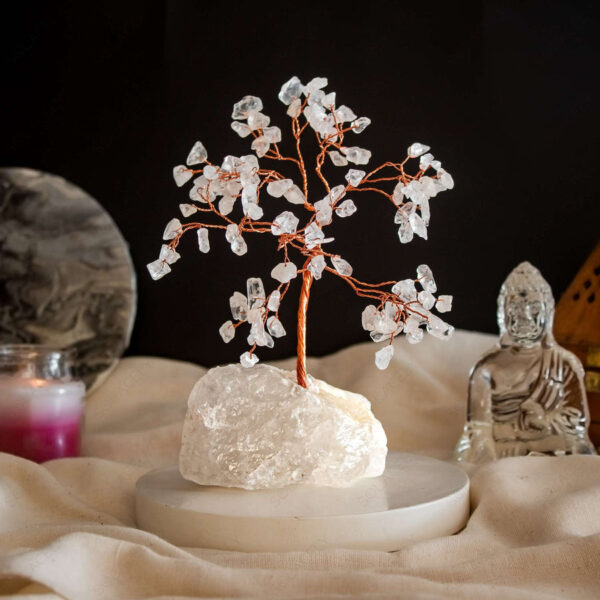 Clear Quartz Tree With Clear Quartz Stone Base - Image 2