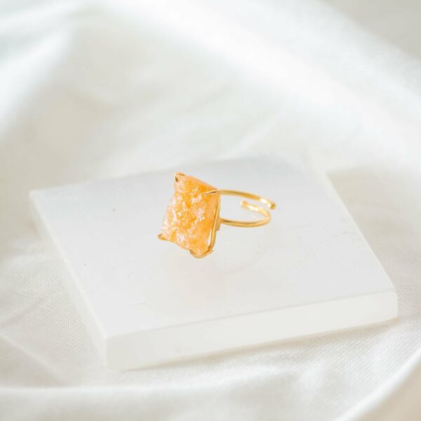 Raw Citrine Adjustable Ring