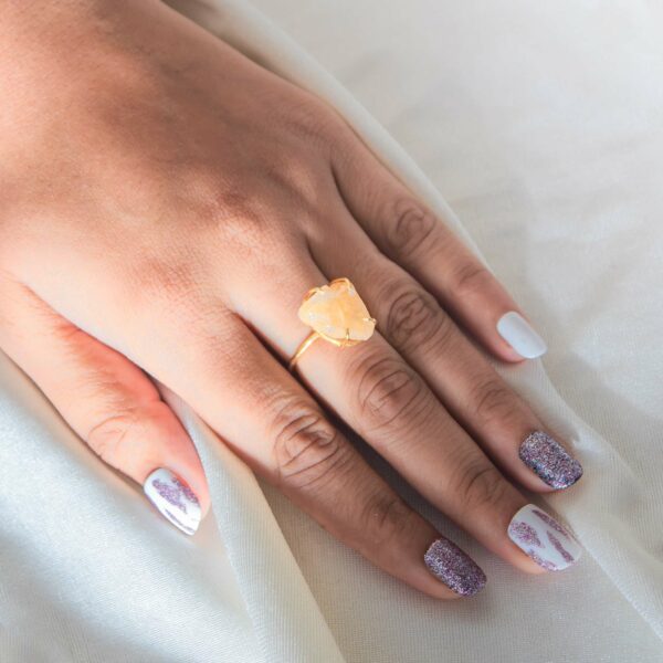 Raw Citrine Adjustable Ring - Image 3