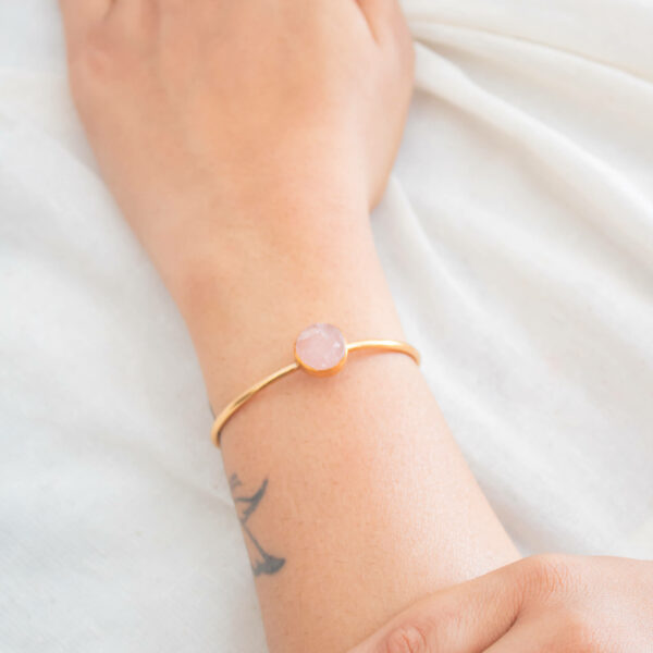 rose quartz bangle bracelet