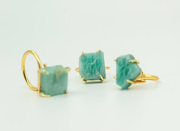 amazonite crystal ring