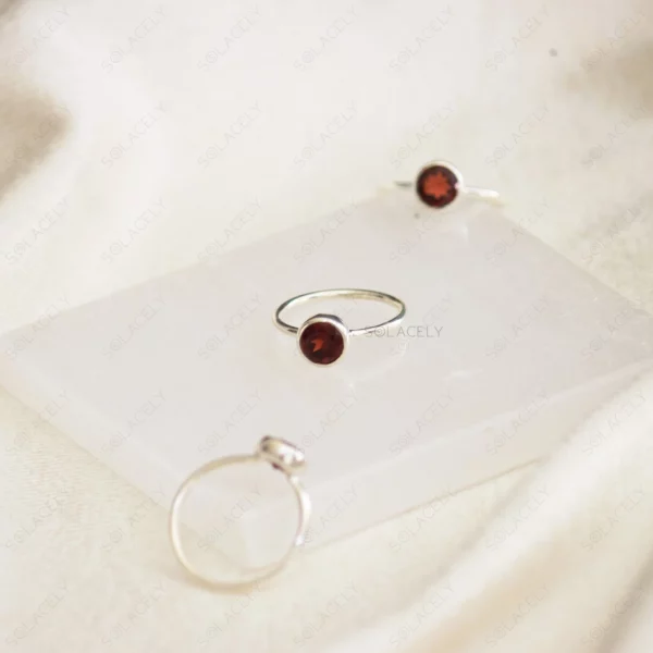 Red Garnet Sterling Silver Ring - Image 2