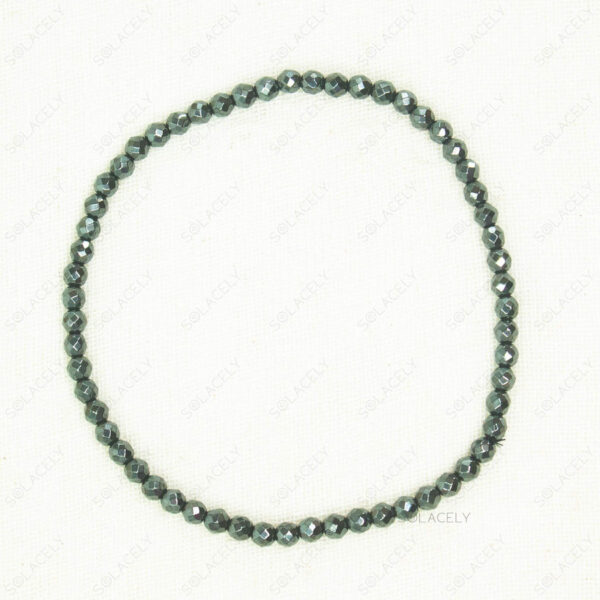Hematite Stretchable Anklet with Faceted Beads - Image 3