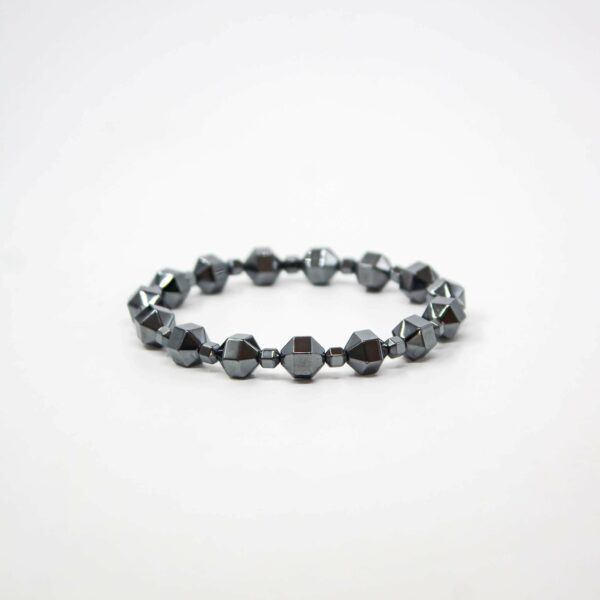 hexagonal bead hematite bracelet
