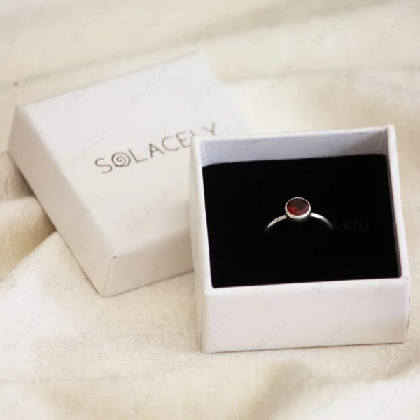 Red Garnet Sterling Silver Ring - Image 3
