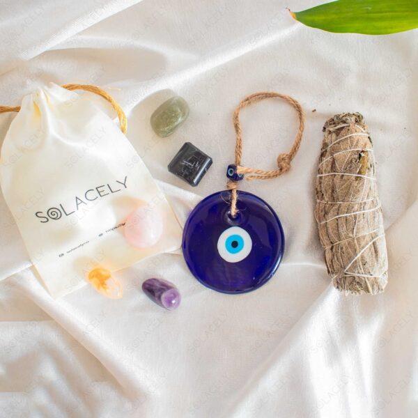 New Home Crystals with Evil Eye & Sage