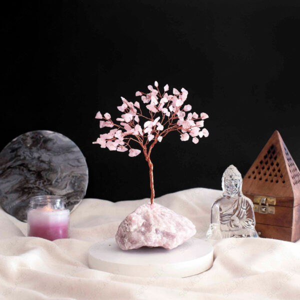 Rose quartz Crystal Tree with Rose Quartz Base - 100 Beads - Image 2
