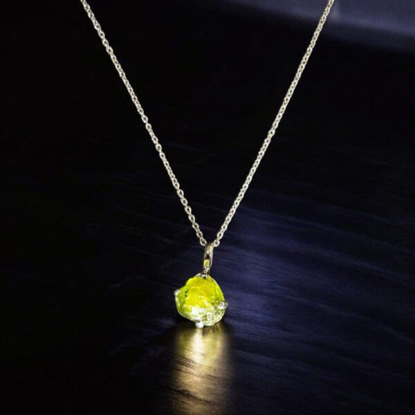 Raw Peridot Sterling Silver Necklace - Image 2