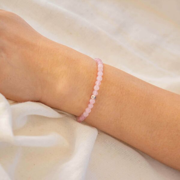 4mm original rose quartz bracelet with charm