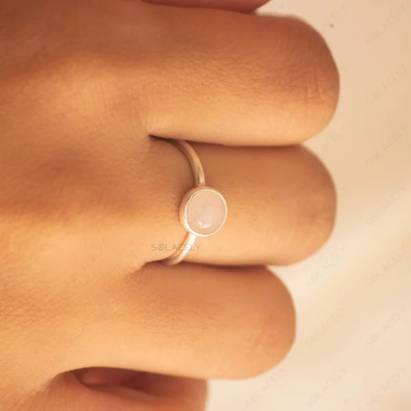 Rose Quartz Sterling Silver Ring - Image 2