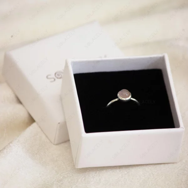 Rose Quartz Sterling Silver Ring - Image 4