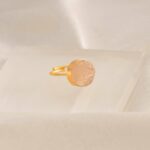 raw rose quartz ring