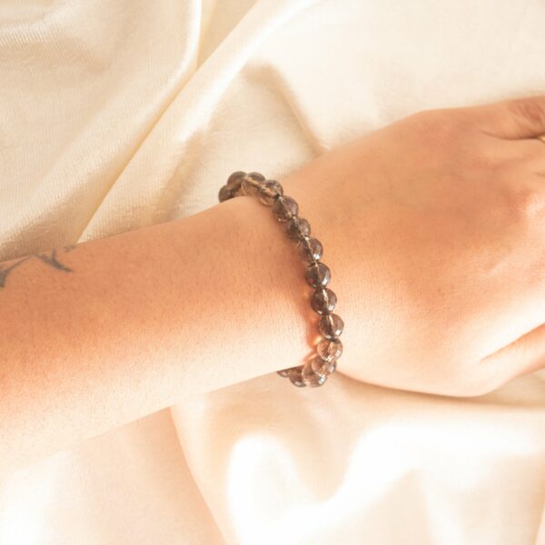Smoky Quartz Bracelet Faceted Beads - Image 3