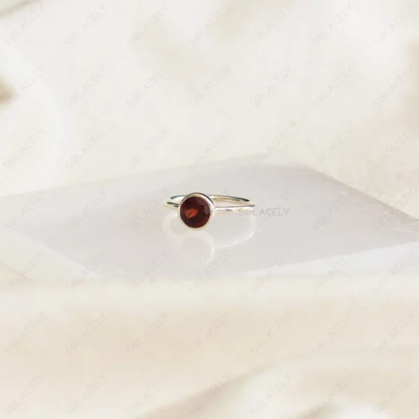 Red Garnet Sterling Silver Ring - Image 4