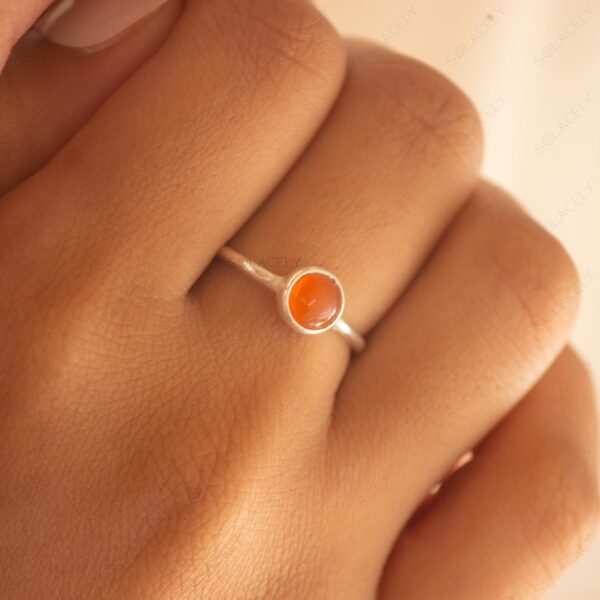Carnelian Sterling Silver Ring