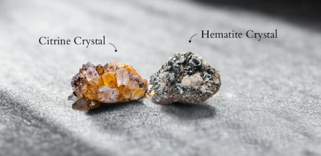 citrine and hematite