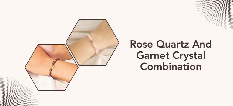 rose quartz and garnet crystal combination
