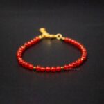 carnelian beaded bracelet 4mm beads adjustable