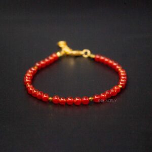 carnelian beaded bracelet 4mm beads adjustable