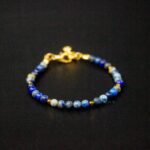 lapis lazuli beaded bracelet 4mm beads adjustable