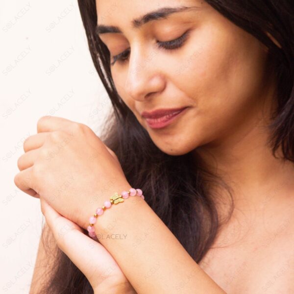 6mm rose quartz gem bracelet