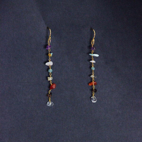 electroplated seven chakra earrings