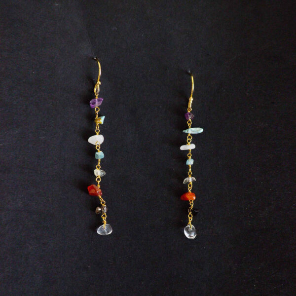 seven chakra gold plated earrings