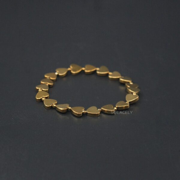 gold heart hematite bracelet