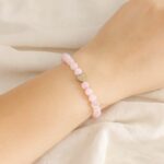 rose quartz bracelet heart charm